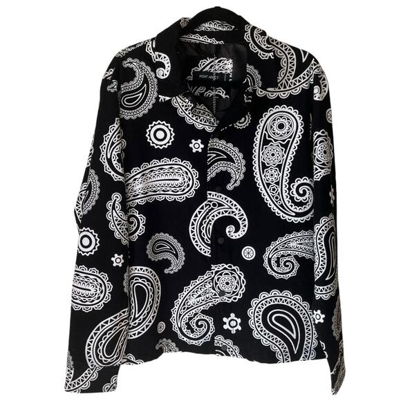 Night Addict Paisley Men's Shirt Jacket Size Medium NWT - Picture 1 of 4